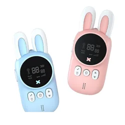 Walkie talkie à main sans fil pour enfants, 3km, jouets unisexe avec lumière, cadeau d'anniversaire, parc familial, 2 pièces/ensemble 