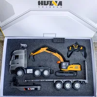 Large Remote Control Engineering Vehicle Excavator Semi-trailer Flatbed Trailer Transport Truck Truck Boy Holiday Gift Toy 1