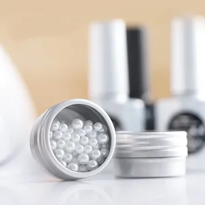 5pcs Nail Rhinestone Storage Aluminum Box Clear Window Jars Empty Cosmetic Metal Tin Containers Pack Jewelry Nail Classify Cans