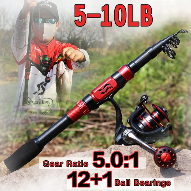 13 Fishing Rod Reel Combos - Fishing Rod Reel Combo Telescopic Spinning  Hooks Lure - Aliexpress