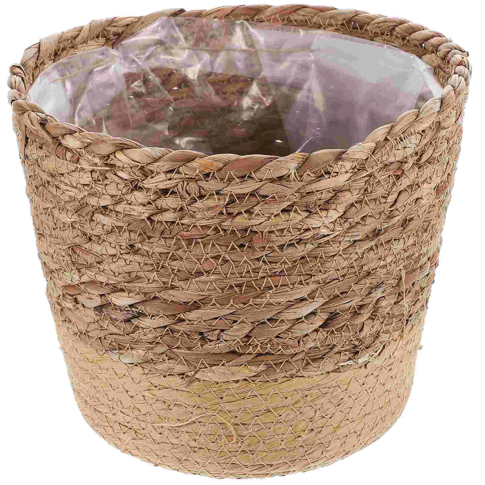 

Woven Flower Pot Weaved Basket Storage for Indoor Plants Home+decor Grass Baskets