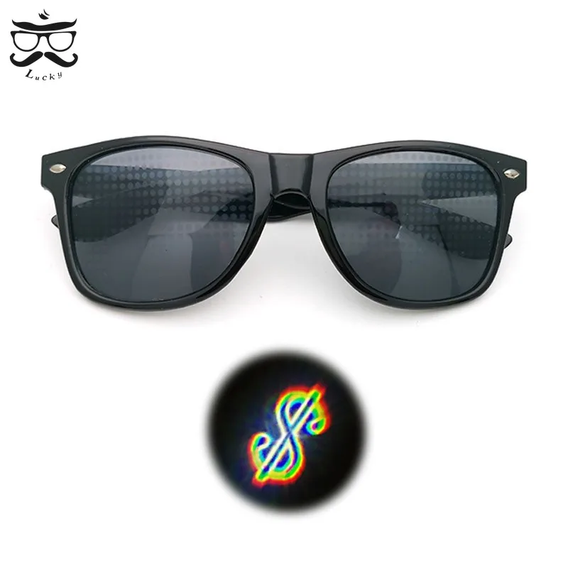 Fun Sunglasses Fireworks Glasses Diffraction Heart Special Effects Optical Mirror Dance Party Light Show Sunglasses