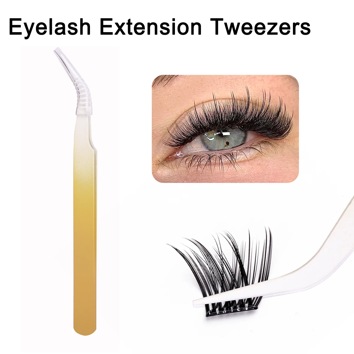 New false eyelash curler novice multi-functional stainless steel eyelash tweezers tool 2