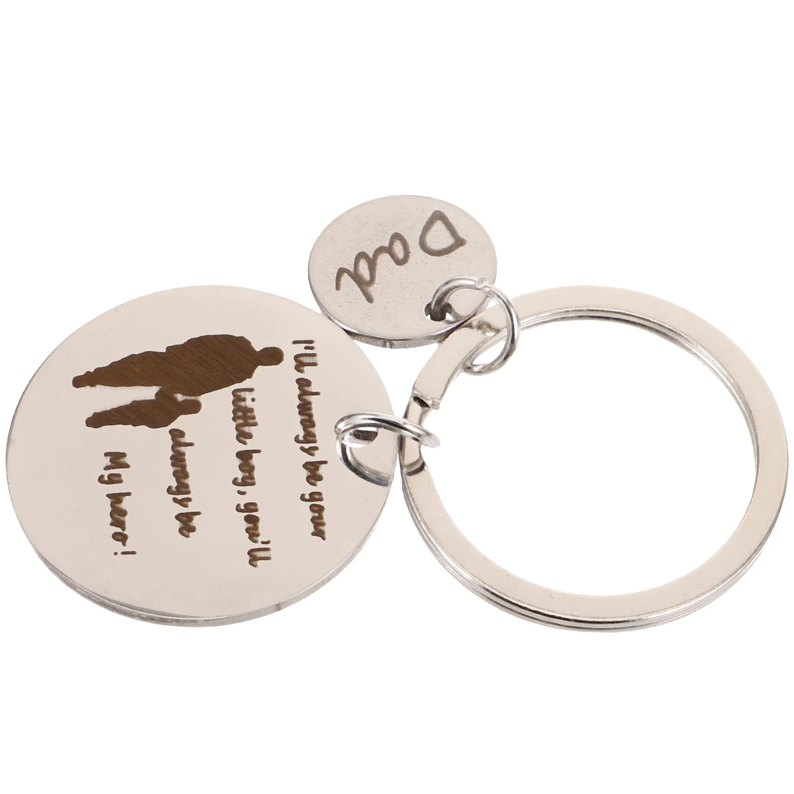 

Father's Day Keyring Metal Keychains Pendants Bag Hanging Ornaments Dad from Son Stainless Steel Backpack Fob