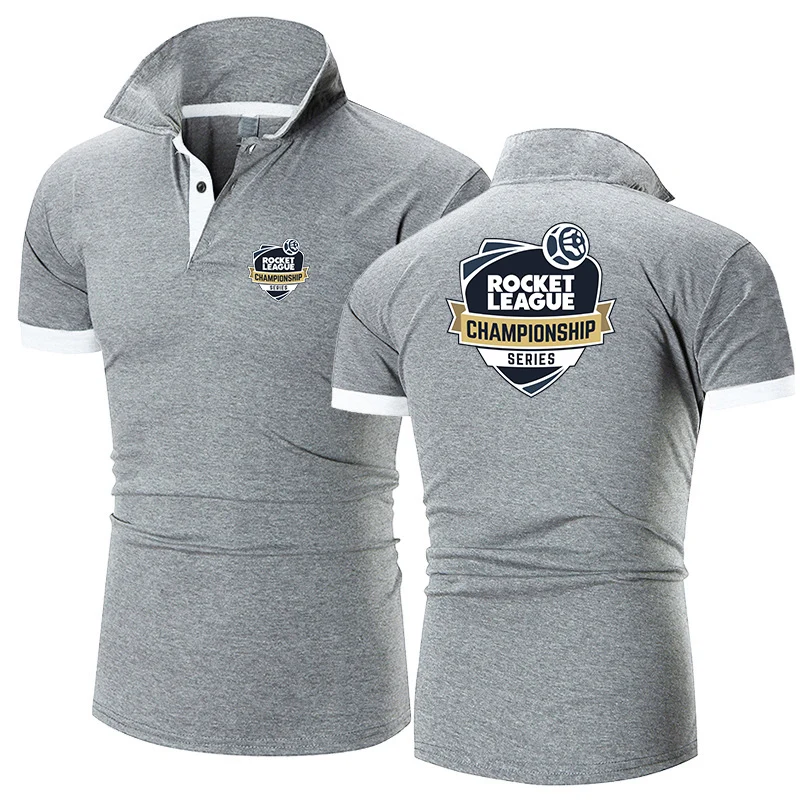 

2024 New Brand Men's Rocket League Summer Leisure Printed Cotton Polo Shirt Short-sleeved High-quality Fashion Shirt