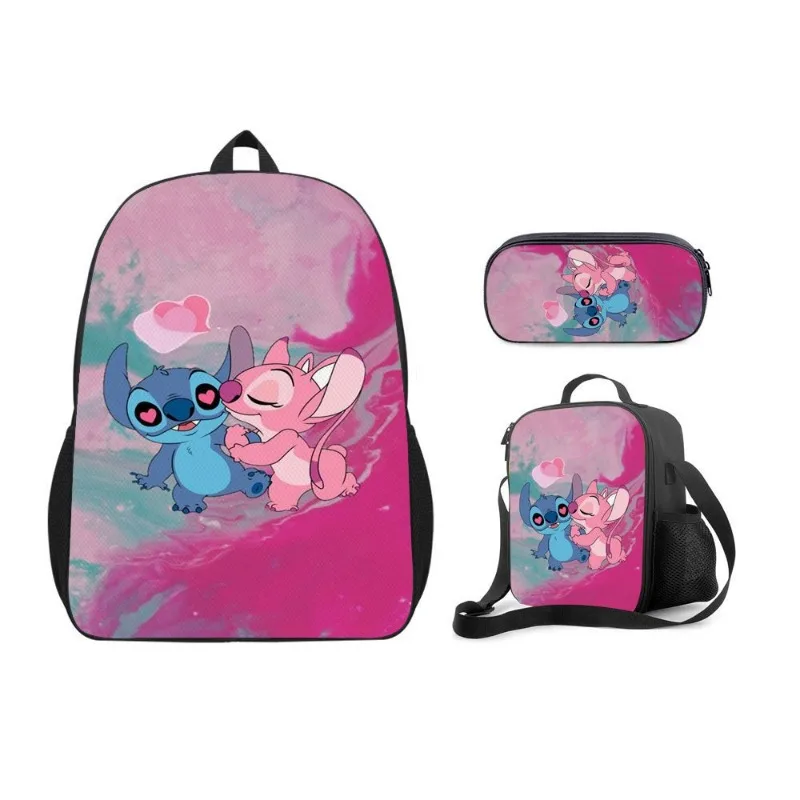 

3pcs/Set Disney Stitch Kids Backpack Cartoon Stitch Print Kindergarten Pencil Case Boy Girl Shoulder Bag Children Schoolbag Gift