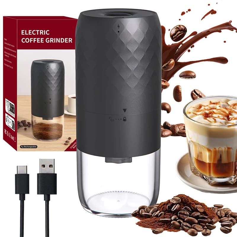 Portable Electric Coffee Bean Grinder 1800mAh Rechargeable External Adjustable Grinders Household Coffee Machine For Travel