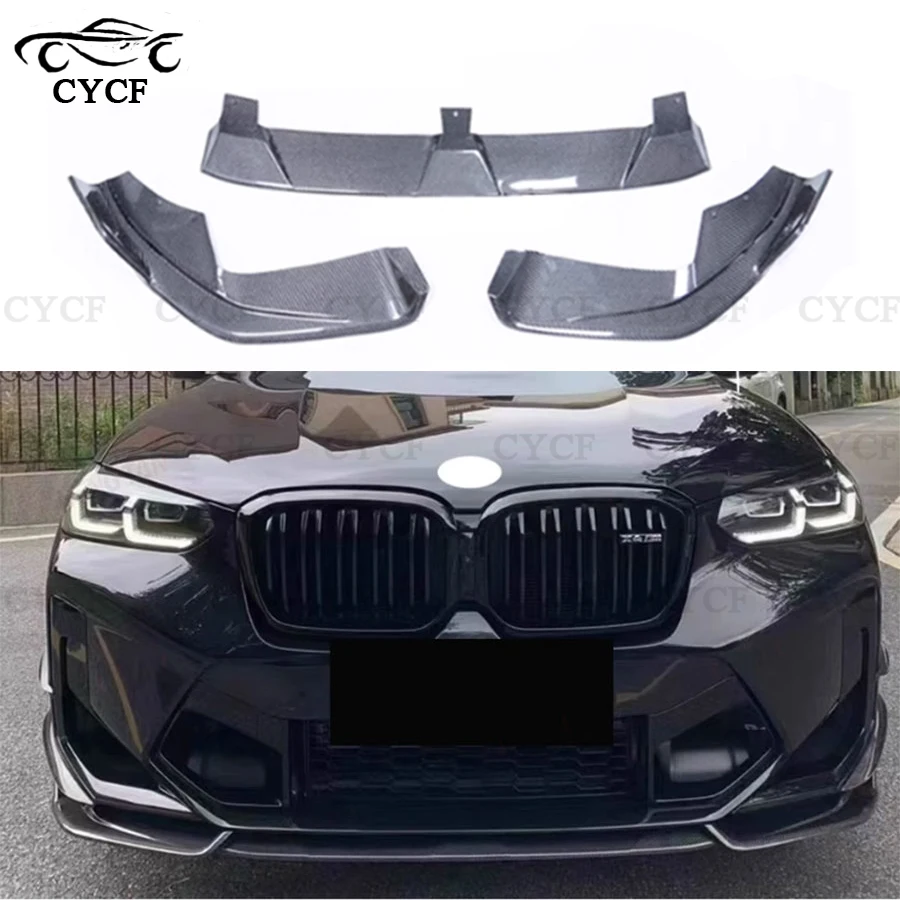 

For BMW X3M F97 X4M F98 High quality Carbon Fiber Front Lip Spoiler Short Chin Apron Bumper Shovel Guard Plate Car Styling