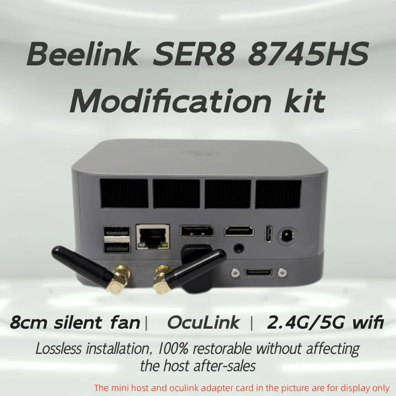 Beelink Ser8 Modification Kit Oculink Interface External 2.4G/5GWIFI Antenna And 8cm Silent Fan for Enhanced Performance