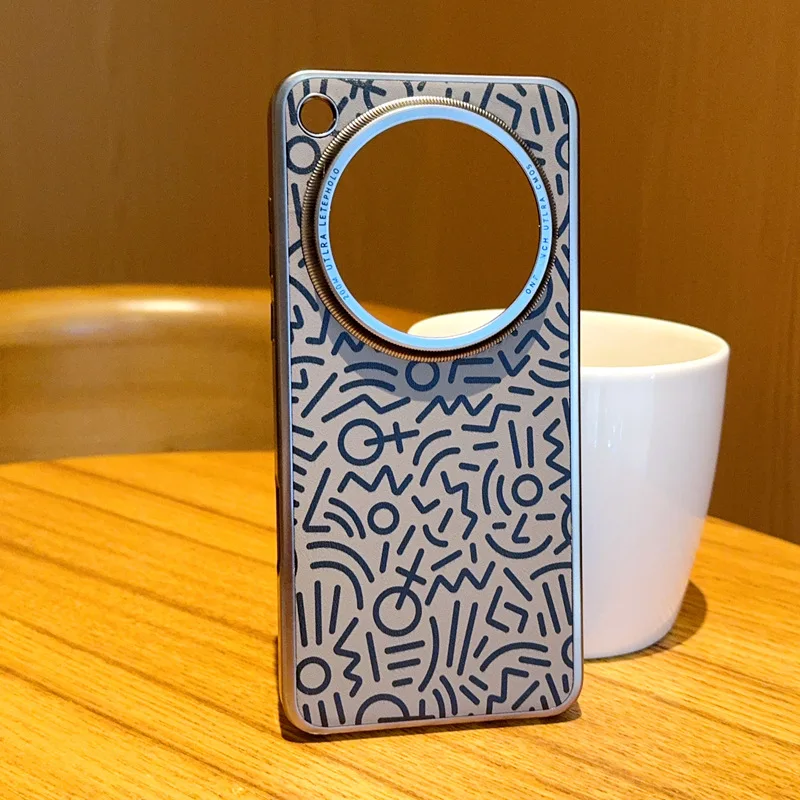Plating Graffiti Color-Blocked Large Hole Anti-Drop Phone Case