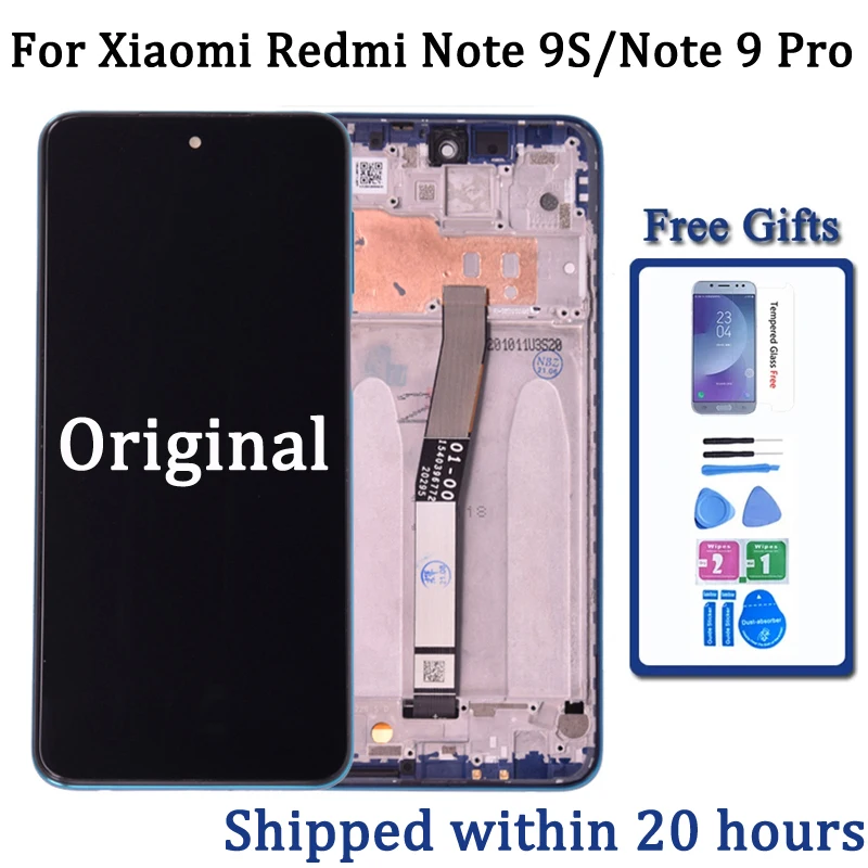 

Original For Xiaomi Redmi Note 9 Pro LCD Display Touch Digitizer Screen For Redmi Note 9S M2003J6A1G LCD Screen Replacement