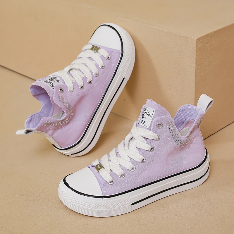 2023 New High Top Hot Sale Canvas Shoes for Women Anti-slip Casual Sneakers Women's Sports Shoes Candy Color Comfortable Shoes