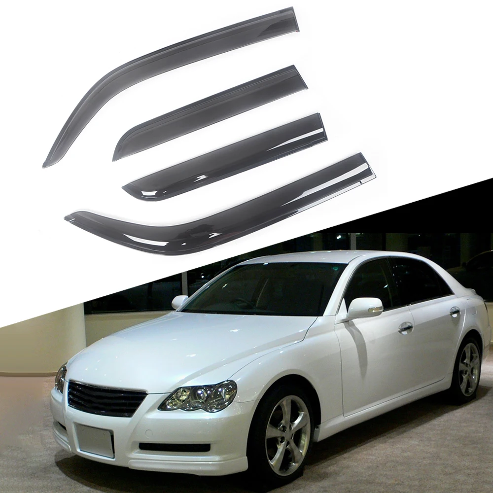 

Ветровые дефлекторы для боковых окон автомобиля Toyota Mark X 2004-2017, козырек от дождя для двери, вентиляционные оттенки, козырек от темного дыма