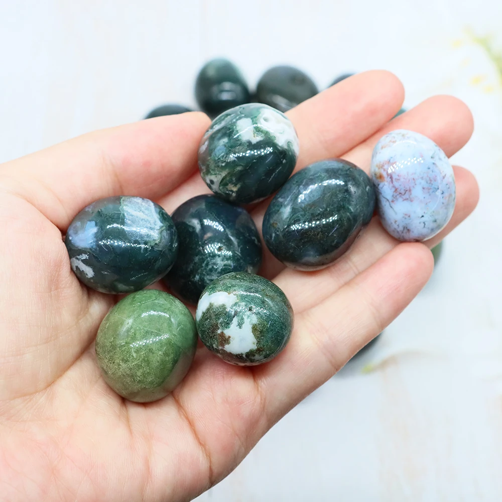 Discover the calming energy of Natural Tumbled Reiki Healing Green Moss Agate. Each stone is carefully polished to enhance its unique patterns, bringing nature’s tranquility into your space.