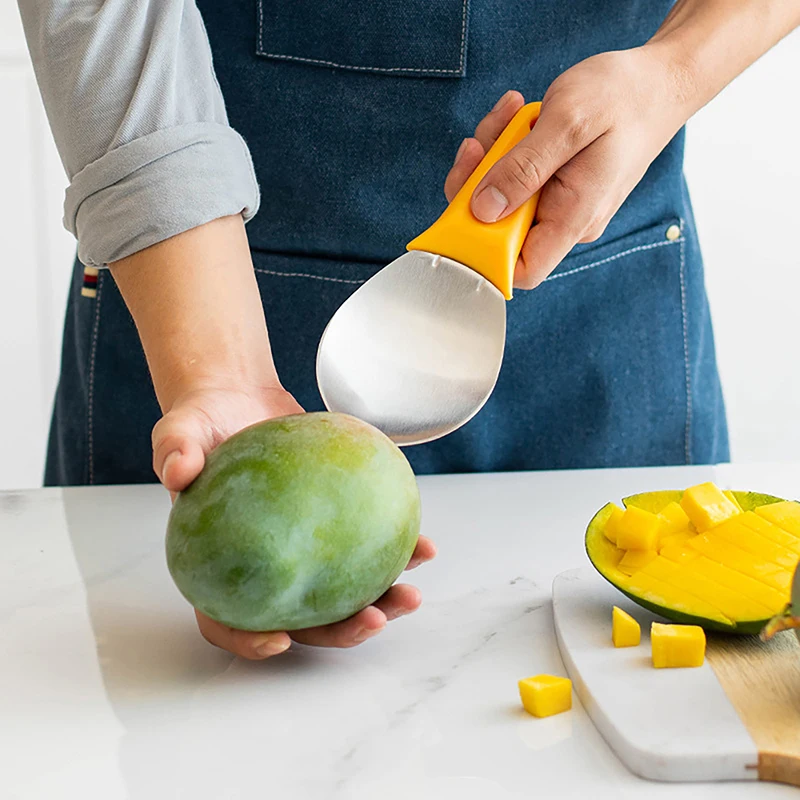 Multifunctional Fruit Spoon Mango Slicer Cutter Watermelon Cutting Knife Mango Dicing Tools Diced Scoop Kitchen Gadgets