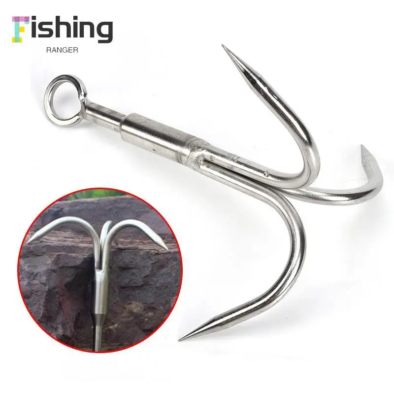 Grappling hook Climbing carabiner 1pc 3 Claws Grappling Hook Climbing Survival Carabiner Tool Stainless Steel