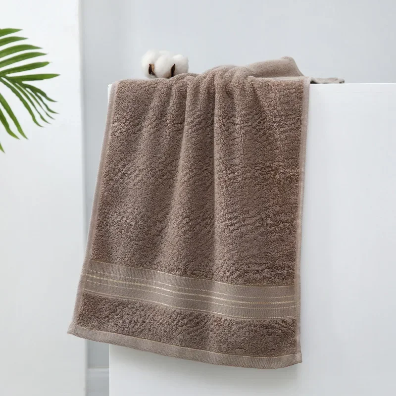 2pcs Towel 100% Cotton Bath Towels Bathroom Accessories Spa Absorbency For Home Solid Color Gold Wire Soft Friendly Face Beach