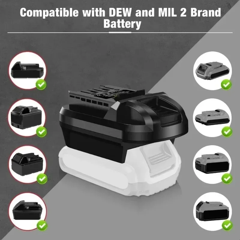 DM20SKL 배터리 어댑터 SKIL PRW CORE 20V 무선 공구용 컨버터 디월트 20V 60V 밀워키 18V 리튬 배터리용