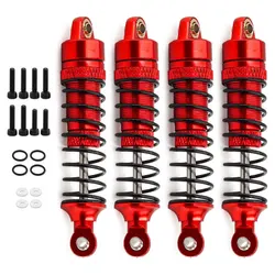 Premium Aluminum Shock Absorber Set - Enhanced Performance for RC Cars (Red)