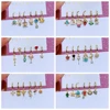 MIGGA 6pcs Mix Design Anime Cartoon Dangle Earrings Set Gold Color Cubic Zircon Women Girls Gift Jewelry 1