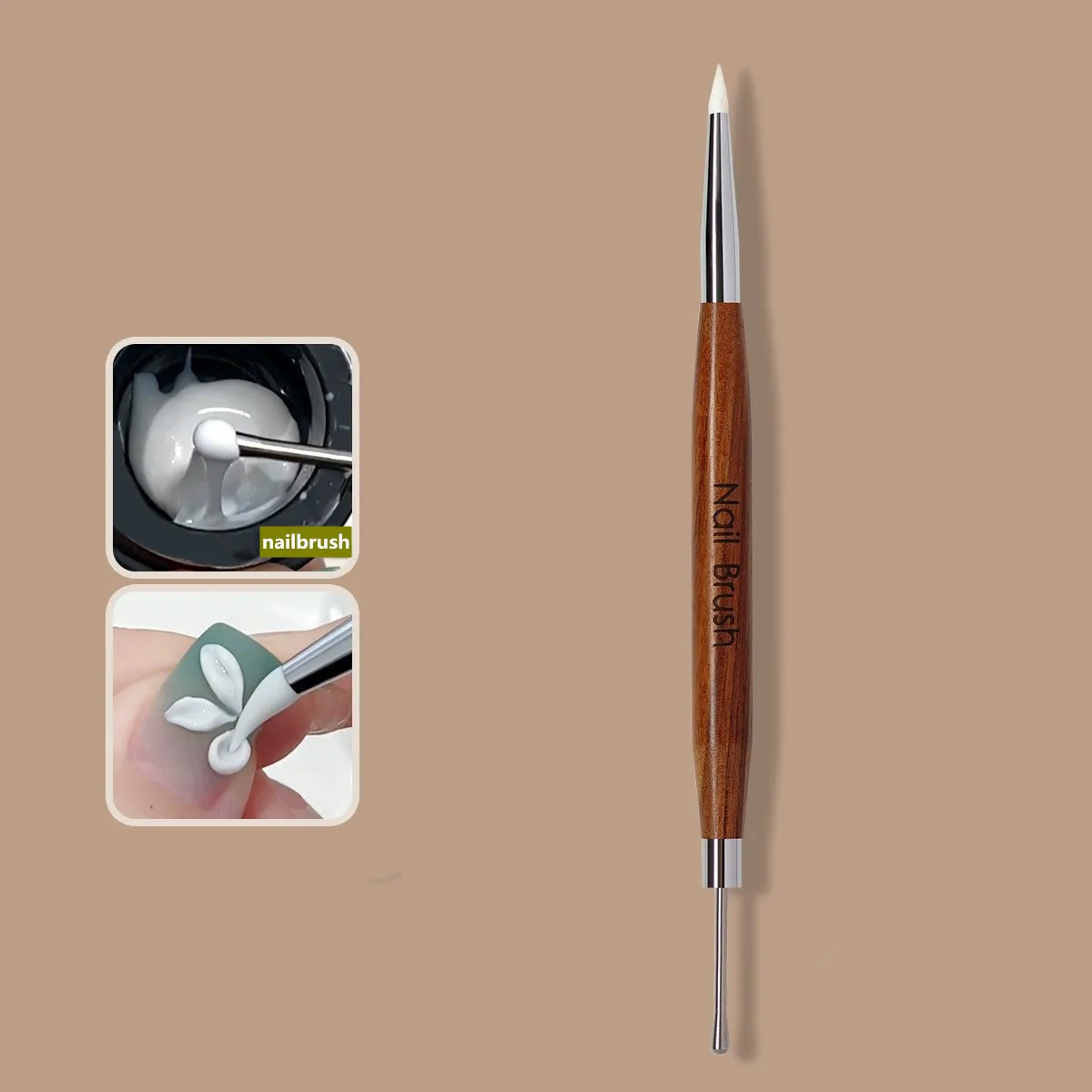 Double Head Nail Art Brush Spatula Poly Nail Gel Pen Manicure Tip Extension Acrylic Builder Accessory Rod Tool 6
