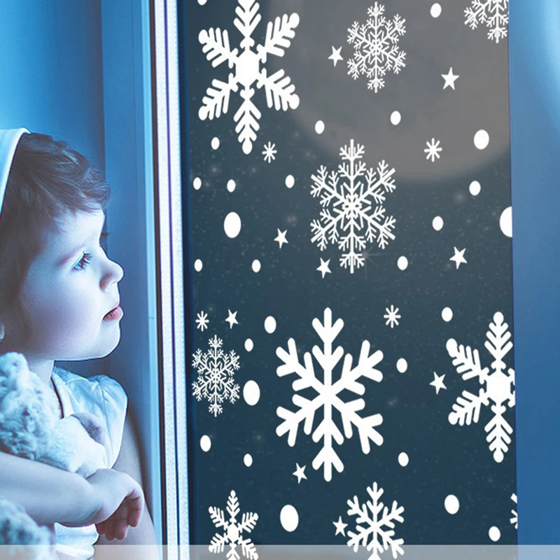 

27pcs/set Merry Christmas Snowflake Window Sticker New Year Kids Room 2023 Christmas Wall Stickers Home Decals Decoration