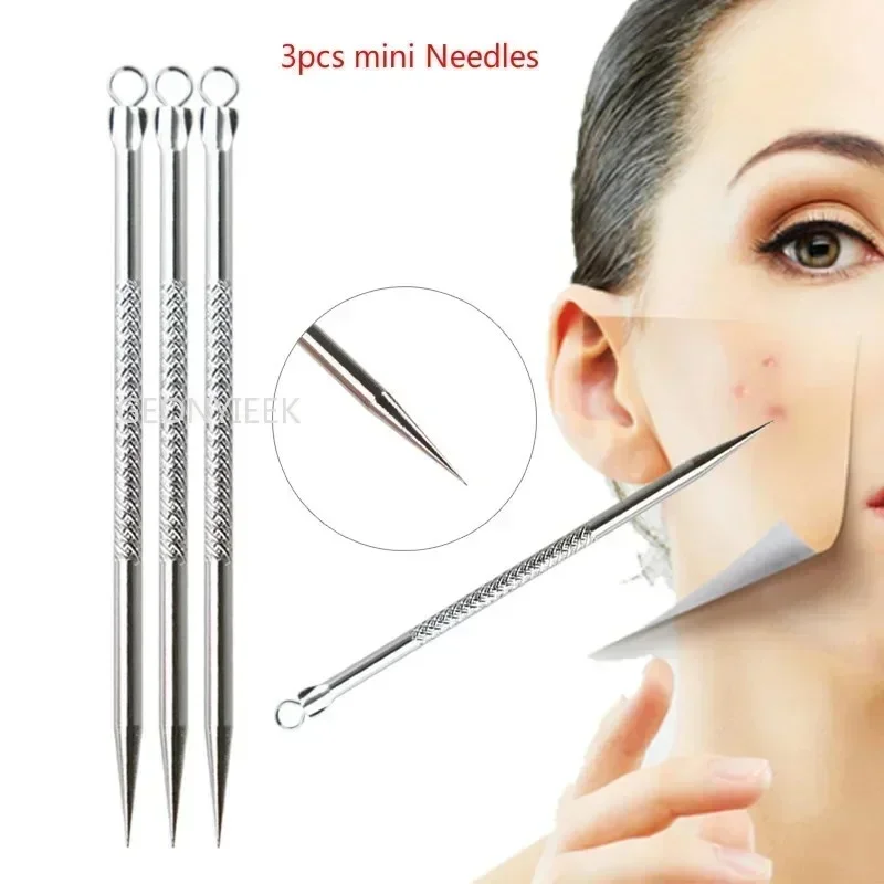 Blackhead Instrument Blackhead Remover Facial Beauty Instrument 8pcs/set Blackhead Comedone Acne Pimple Blackhead Remover Tool Spoon for Face Skin Care Tool Needles Facial Pore Cleaner