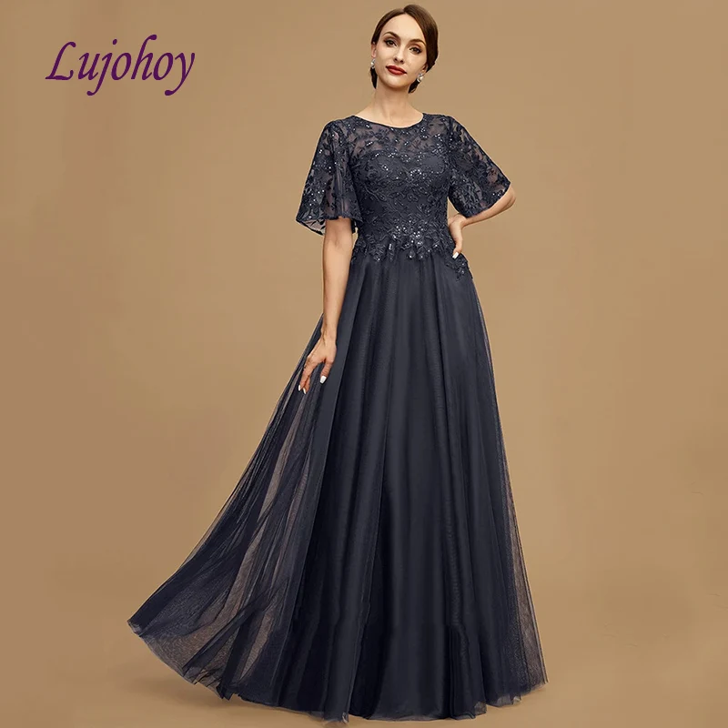 

Elegant Navy Blue Mother of the Bride Dresses Plus Size for Weddings Evening Formal Godmother Groom Dinner Gown