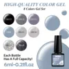 6PCS/Set Colorful Gorgeous Gel Nail Polish Kit Autumn Series Sparkling Shinning Manicure Soak Off Black White Nails Art Varnish 2
