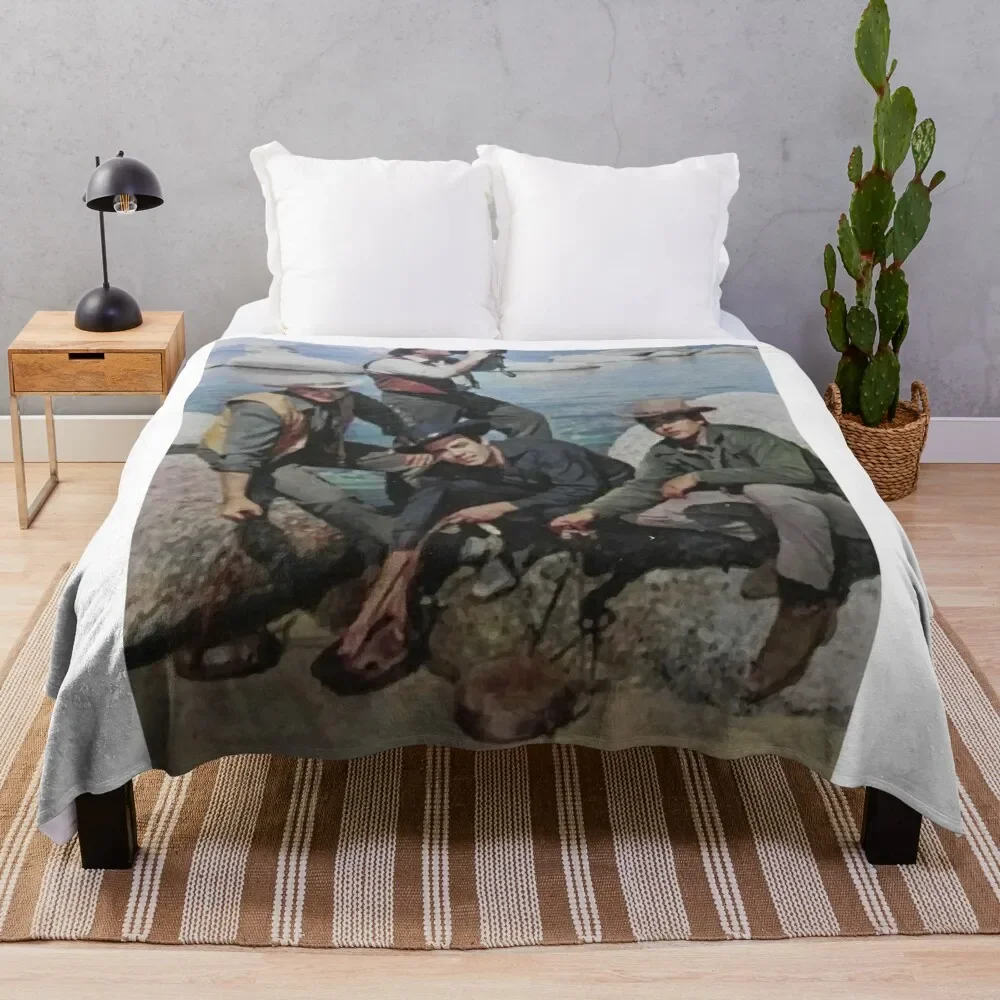 

Family fishing cartwrights Throw Blanket Quilt Bed covers Blankets