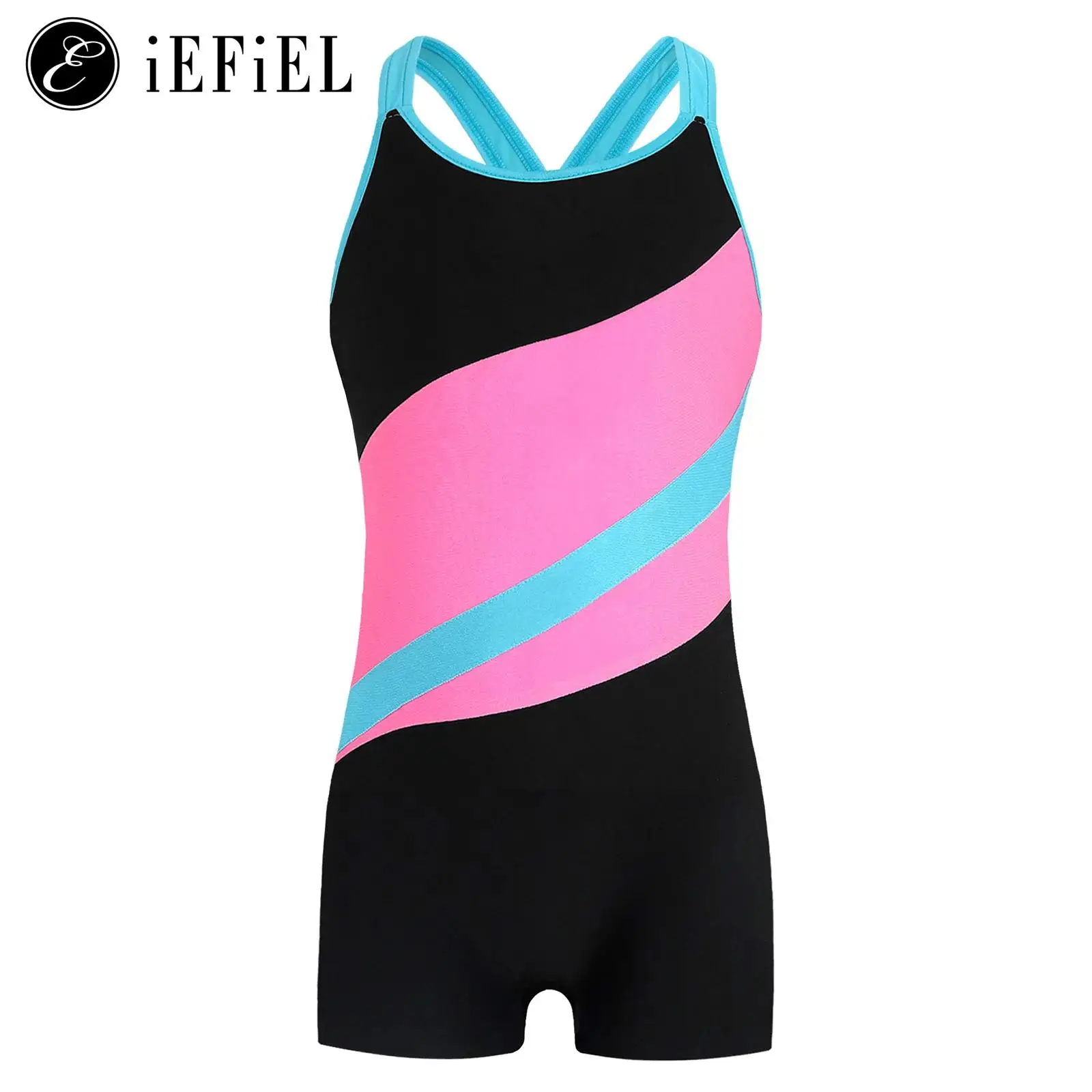 

One Piece Athletic Swimsuits for Girls Racer Cutout Boyleg Swimwear Rash Guard Bodysuits Shorty Wetsuits Sporty Swim Costume