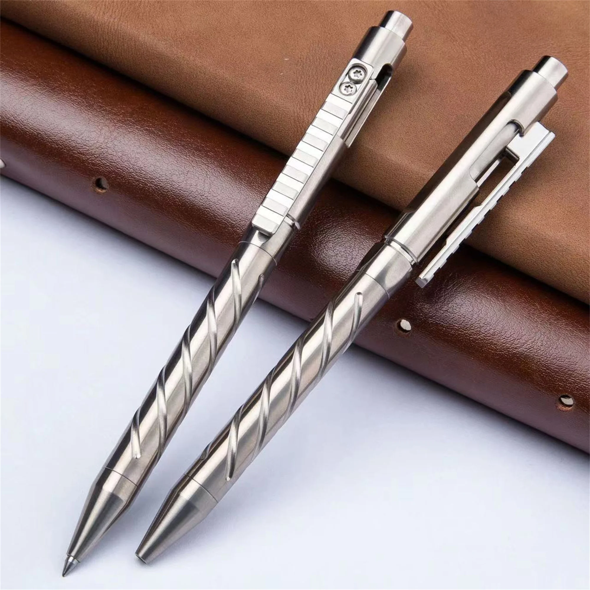 

Titanium alloy Tactical Pen Business Signature Pen Bolt pen Pressed Pen EDC Multifunction Tool G2 Refill