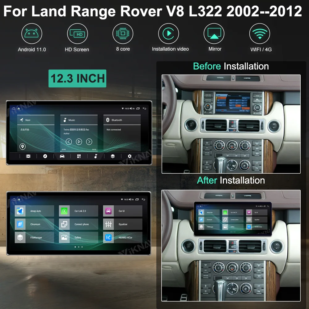 12-3inch-Android-Car-Radio-For-Land-Range-Rover-V8-L322-2002-2012-Auto ...