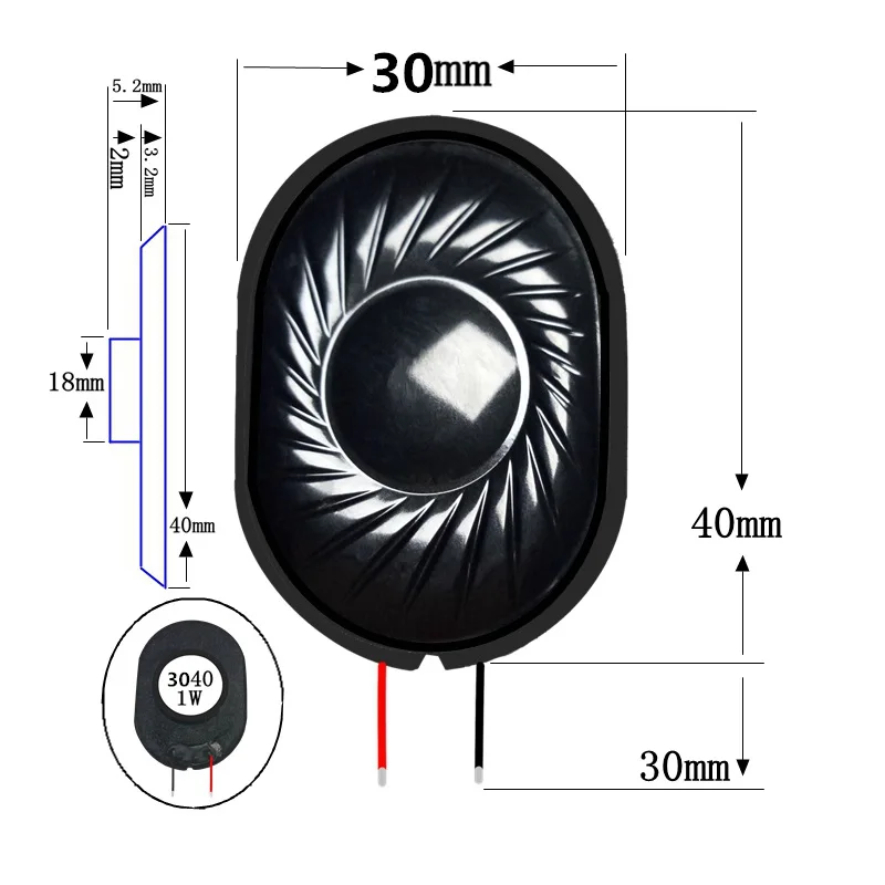 1pcsUltra-thin waterproof moving coil mobile navigation flat electronic dog digital electrical voice equipment 3040 speaker