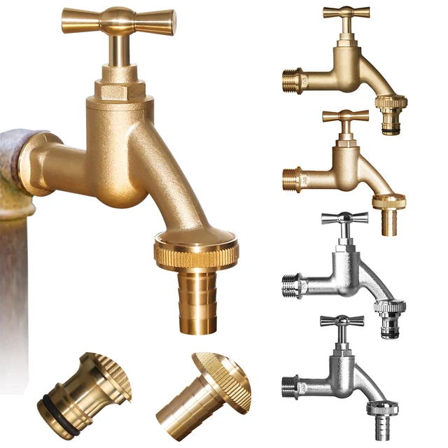 1Pc 1/2 ' 3/4 16 Mm -Es Kerti Otthoni Öntözési Csaptelep Golyószeleppárral Réz Csatlakozó Adapter Kapcsoló Szerszám