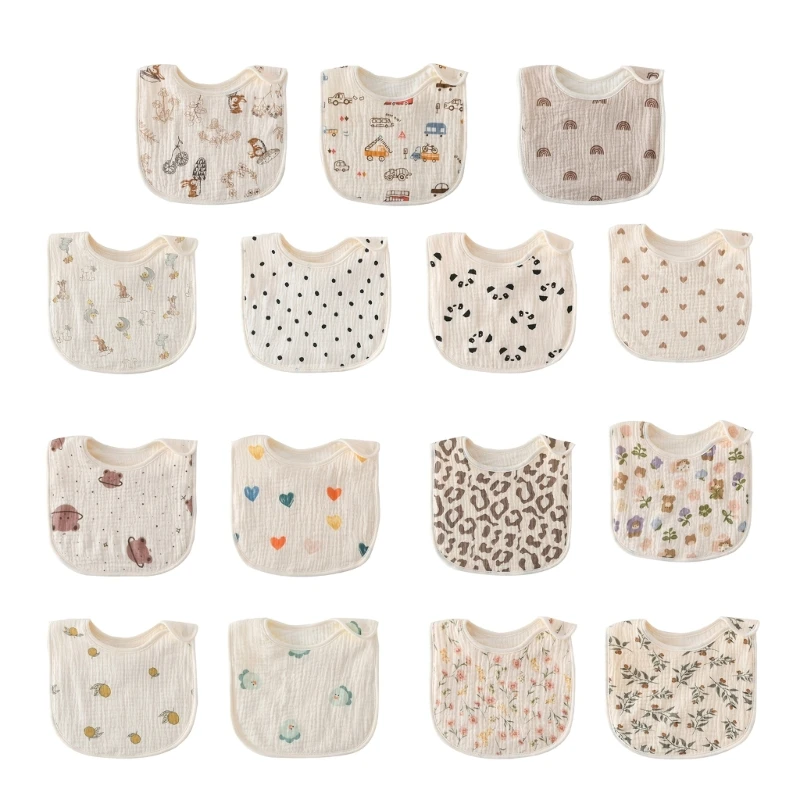 

Cotton Baby Bibs Infant Bandana Burp Cloths Breathable Boy Girls Feeding Bib