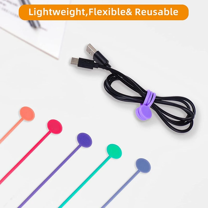 20 PCS, 7.48 Inch Magnetic Cable Holder Cable Ties Management Clips Cord Organizer Magnet Clips Cord Organizer
