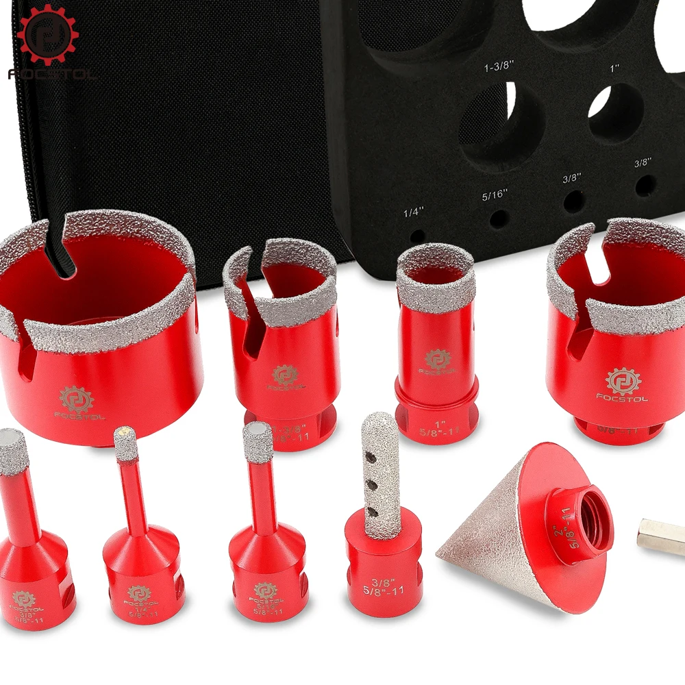 Diamond Core Drill Bits Set 8pcs Tile Hole Saw Kit For Porcelain Tile...