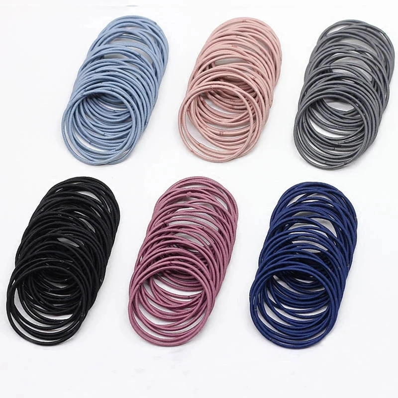 50pcs/100pcs/bag 4.5CM Hair Accessories Women Rubber Bands Scrunchies Elastic Hair Bands Girls Ponytail Holder Ties Gum for Hair 100pcs lot 50pcs bc547 50pcs bc557 bc557b bc547b to 92 transistor