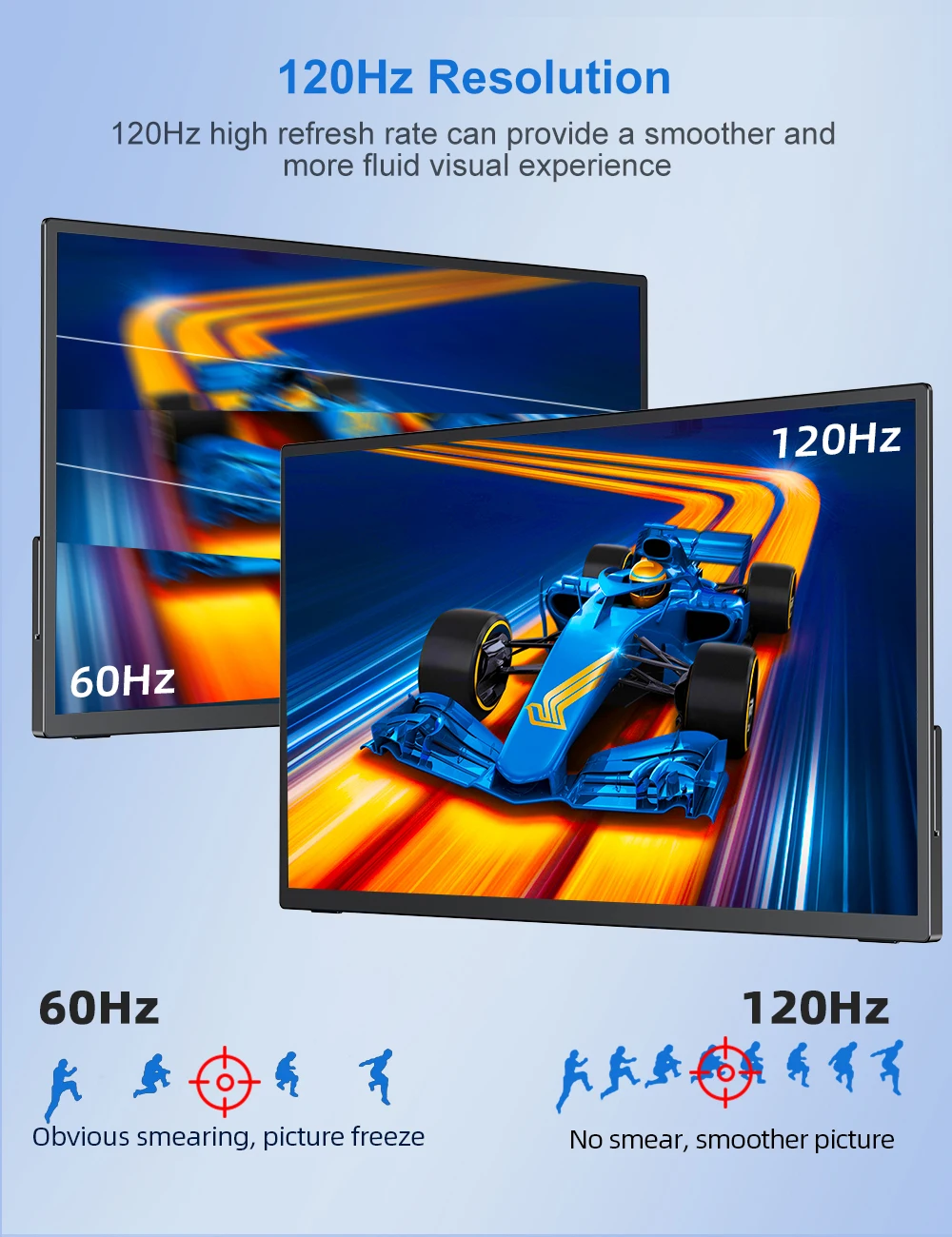 EVICIV 18.5ġ 120hz ޴  Ʈ Xbox ġ 1080P FHD FreeSync IPS HDR Ӹ ȭ(Type-c USB HDMI ȣȯ  ÷ )