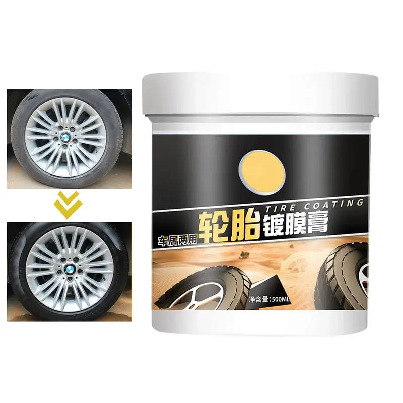 

Car Tire Black Wax Auto Black Crystal Gloss Shine Coating Paste Sun Protection Tire Retreader For SUVs Mini Cars RVs And Sedans