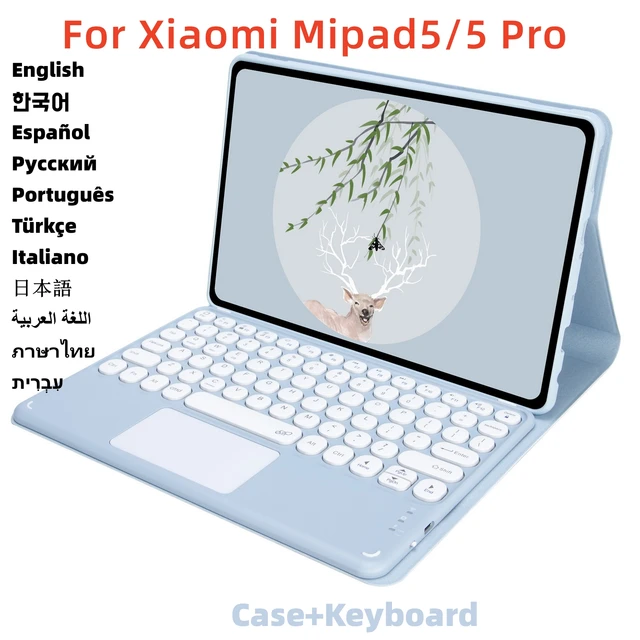 Funda Cover for Xiaomi Pad 5 Keyboard Case for Mi Pad 5 Pro Mi Pad 5  Keyboard Russian Korean Spanish Keyboard Leather Case Funda - AliExpress