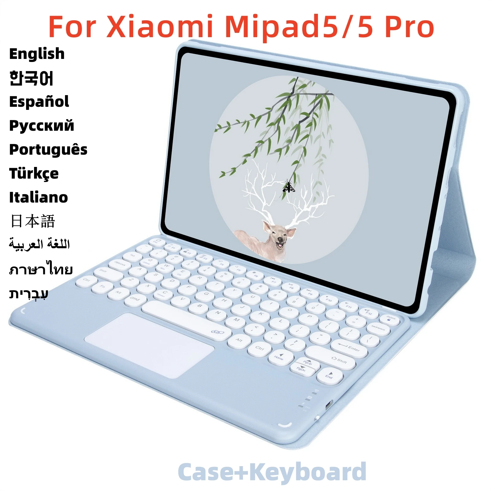 Magnético sem Fio Teclado para Xiaomi Mipad 2023 Russo Espanhol Coreano para mi Pad Pro 11 Polegadas Inteligente Capa Funda Case