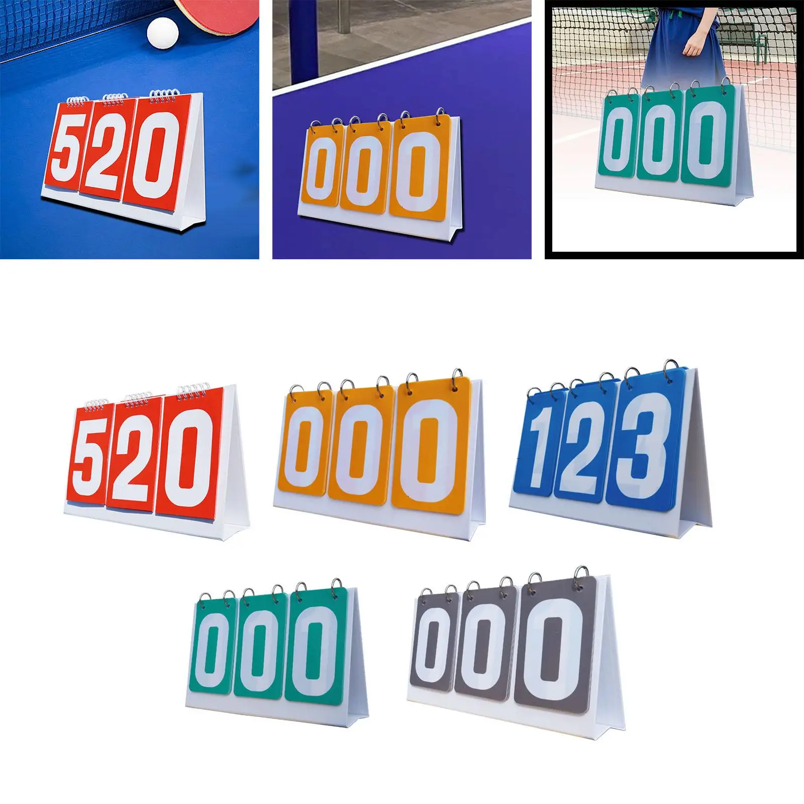 Score Counter Score Keeper Multipurpose Tabletop 3 digits Flip Number Board Table Flipper Basketball Baseball Sports Scoreboard