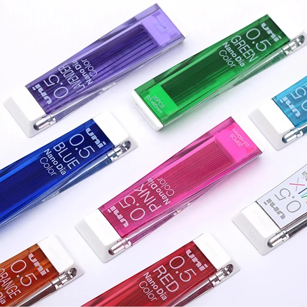 일본 유니 나노 다이아 컬러 202NDC 컬러 샤프펜슬 리필심 0.5mm 필기구 문구 믹스 코어 페인팅 아트