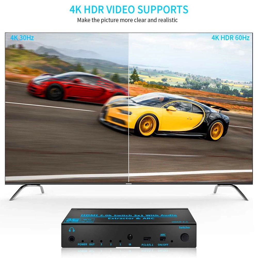 192KHz eARC/ARC audio adapter HD-MI eARC ARC Audio to HD-MI SPDIF Optical L/R 3.5mm Stereo out Digital to Aduio Converter