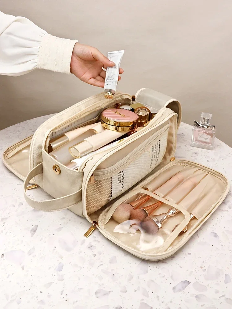 PU Leather Makeup Bag 💄 – Spacious Cosmetic Organizer with Compartments for Travel &... - SKU LMB16892 - UGI Packa...