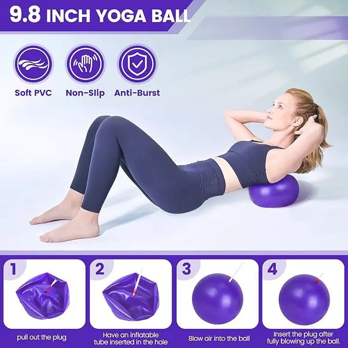 Pilates Ball Set Resistance Bands Pilates Ring 13 PCS Home Workouts Equipment