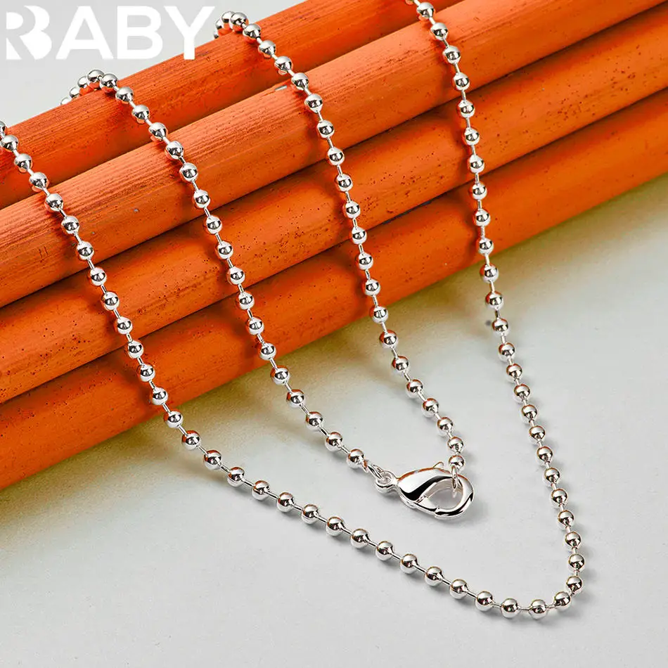 Urbaby 925 Sterling Silver 40-75Cm 2Mm Beads Necklace For Women Anniversary Gift Popular Wild Fashion Romantic Jewelry Sb33E67621E8A4D5Fab0Fa49233Fac65Am