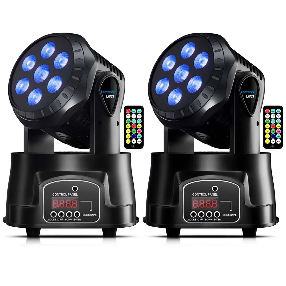 

Hot Professional DMX Control Mini Moving Head Light Wash Light With Remote 7*8W RGBW 4IN1 For Party Wedding LM70SR 2PCS